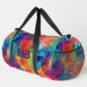 Monogramm Abstrakte Wasserfarbe Personalisiert Duffle Bag (Rechte Ecke)