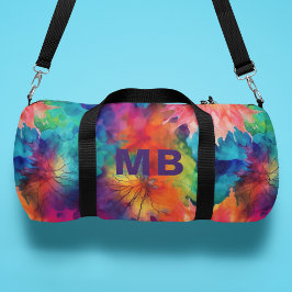 Monogramm Abstrakte Wasserfarbe Personalisiert Duffle Bag