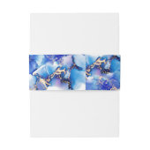 Monogramm Abstrakte Wasserfarbenhochzeit Einladungsbanderole (Rückseitenbeispiel)