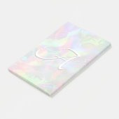 Monogramm abstrakter Opal-Gradient-Folie Post-it Klebezettel (angewinkelt)
