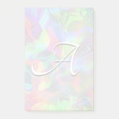 Monogramm abstrakter Opal-Gradient-Folie Post-it Klebezettel (Vorderseite)
