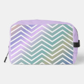 Monogramm abstrakter Regenbogen Zickzack Nähbeutel Waschbeutel (Rückseite)