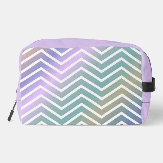 Monogramm abstrakter Regenbogen Zickzack Nähbeutel Waschbeutel (Rückseite)