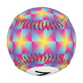 Monogramm Abstrakter Viereckvektormosaik Baseball (Rückseite)