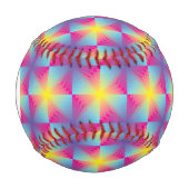 Monogramm Abstrakter Viereckvektormosaik Baseball (Vorderseite)