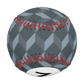 Monogramm Abstraktes geometrisches Hintergrundmust Baseball (Rückseite)