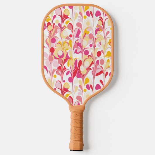 Monogramm Abstraktes Muster rosa Pickleball Schläger (Rückseite)