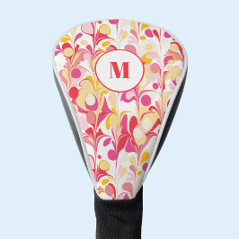 Monogramm Abstraktes Retro-Marmormuster Golf Headcover