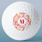 Monogramm Abstraktes Retro-Marmormuster Golfball