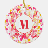 Monogramm Abstraktes Retro-Marmormuster Keramik Ornament (Vorne)