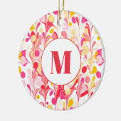 Monogramm Abstraktes Retro-Marmormuster Keramik Ornament (Links)