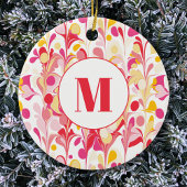 Monogramm Abstraktes Retro-Marmormuster Keramik Ornament