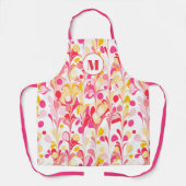 Monogramm Abstraktes Retro-Marmormuster Schürze (Vorderseite)