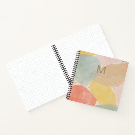 Monogramm Abstraktes Sketchbook mit Name Notizblock (Innenseite)