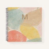Monogramm Abstraktes Sketchbook mit Name Notizblock (Vorderseite)