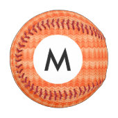 Monogramm abstraktes Zickzack-Muster Baseball (Vorderseite Links)