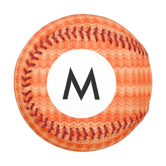 Monogramm abstraktes Zickzack-Muster Baseball (Vorderseite Links)