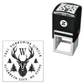 Monogramm-Adresse der rustikalen Vintagen Hirsche Permastempel (Beispiel)