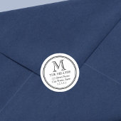 Monogramm-Adresse des bearbeitbaren Hintergrundnam Runder Aufkleber