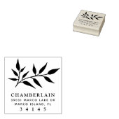 Monogramm-Adresse des handgezeichneten botanischen Gummistempel (Stempel)