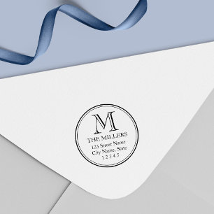 Monogramm-Adresse für den Familiennamen Permastempel