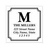 Monogramm-Adresse für moderne klassische Familienn Permastempel (Design)