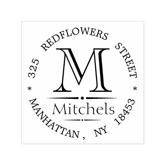 Monogramm-Adressstempel Permastempel (Design)