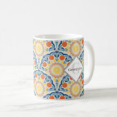 Monogramm Ägäische Sommerorangen und Zitronen Deko Kaffeetasse (VorderseiteRechts)