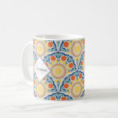 Monogramm Ägäische Sommerorangen und Zitronen Deko Kaffeetasse (Vorderseite Links)