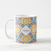 Monogramm Ägäische Sommerorangen und Zitronen Deko Kaffeetasse (Links)