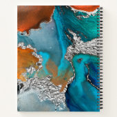 Monogramm Agrofarbstoff silber türkis orange Notizblock (Rückseite)