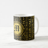 Monogramm-ägyptische alte Goldhieroglyphen Kaffeetasse (VorderseiteRechts)