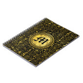 Monogramm-ägyptische alte Goldhieroglyphen Notizblock (Linke Seite)