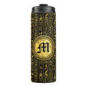 Monogramm-ägyptische alte Goldhieroglyphen Thermosbecher (Vorderseite)
