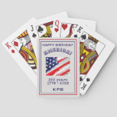 Monogramm Alles Gute zum Geburtstag Amerika Rustik Spielkarten (Rückseite)