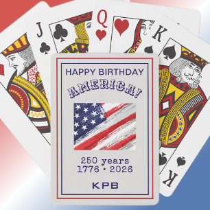 Monogramm Alles Gute zum Geburtstag Amerika Rustik Spielkarten