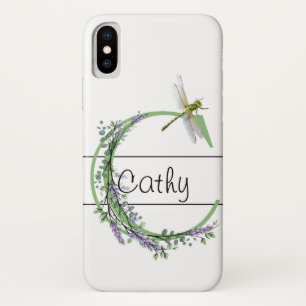Monogramm Alphabet C Lavendel Eukalyptus Dragonfly Case-Mate iPhone Hülle