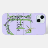 Monogramm Alphabet E Lavender Eukalyptus Dragonfly Case-Mate iPhone Hülle (Rückseite (Horizontal))