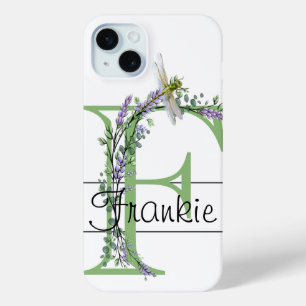 Monogramm Alphabet F Lavendel Eukalyptus Dragonfly Case-Mate iPhone Hülle
