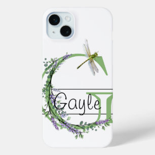 Monogramm Alphabet G Lavender Eukalyptus Dragonfly Case-Mate iPhone Hülle