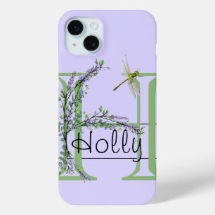Monogramm-Alphabet H Lavendel Eukalyptus Dragonfly Case-Mate iPhone Hülle