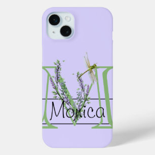 Monogramm Alphabet M Lavender Eukalyptus Dragonfly Case-Mate iPhone Hülle
