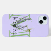 Monogramm Alphabet M Lavender Eukalyptus Dragonfly Case-Mate iPhone Hülle (Rückseite (Horizontal))