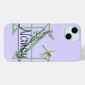 Monogramm Alphabet N Lavendel Eukalyptus Dragonfly Case-Mate iPhone Hülle (Rückseite (Horizontal))