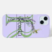 Monogramm Alphabet R Lavendel Eukalyptus Dragonfly Case-Mate iPhone Hülle (Rückseite (Horizontal))