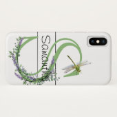 Monogramm Alphabet S Lavendel Eukalyptus Dragonfly Case-Mate iPhone Hülle (Rückseite (Horizontal))