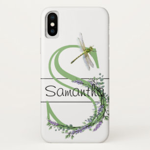 Monogramm Alphabet S Lavendel Eukalyptus Dragonfly Case-Mate iPhone Hülle