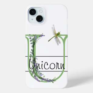 Monogramm Alphabet U Lavender Eukalyptus Dragonfly Case-Mate iPhone Hülle