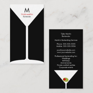 Monogramm-als Barmixer arbeitende Visitenkarte -