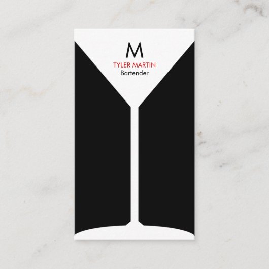 Monogramm-als Barmixer arbeitende Visitenkarte - (Vorderseite)